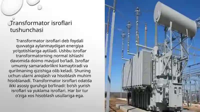 Quvvat transformatorlarida isroflarni hisoblash usullari 4