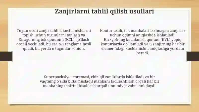 Elektr zanjirlarining asosiy qonunlari 4