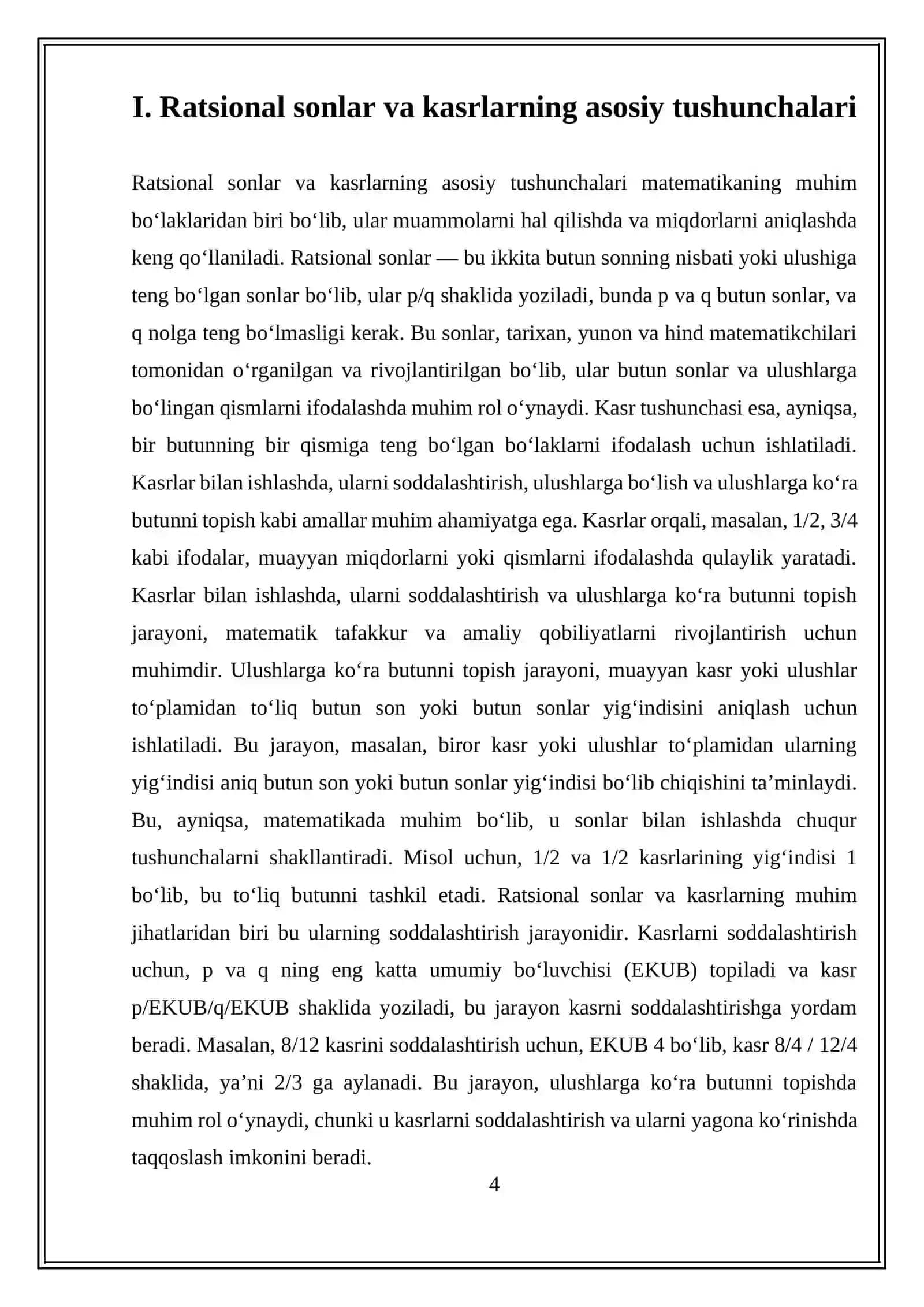 Ratsional sonlar va kasrlar bilan ishlash 4