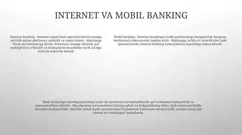 Axborot Texnologiyalarining Bank Sohasida QoʻLlanilishi 4