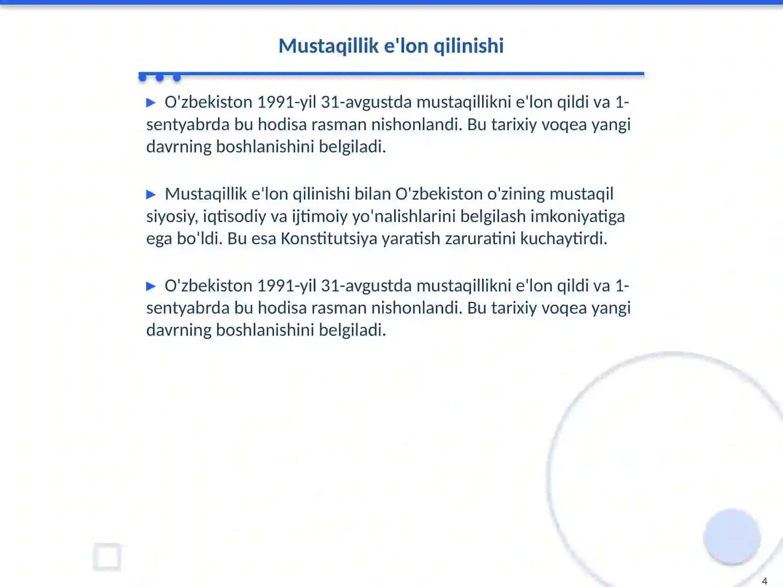 O'zbekiston Respublikasi Konstitutsiyasi 4