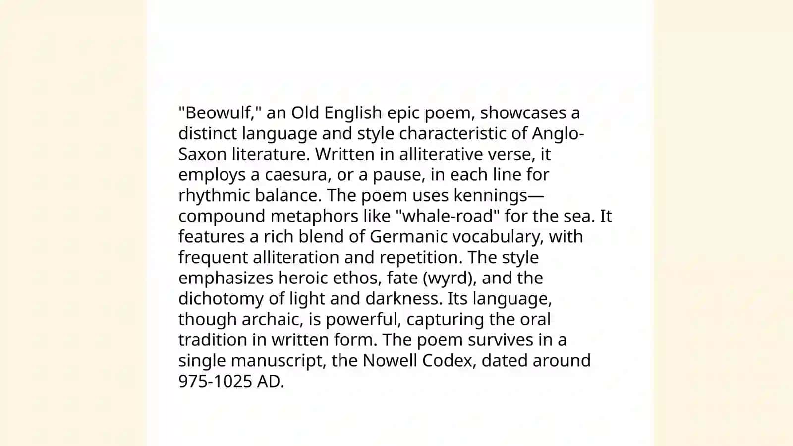Old English literature(500-1100).Beowulf 4