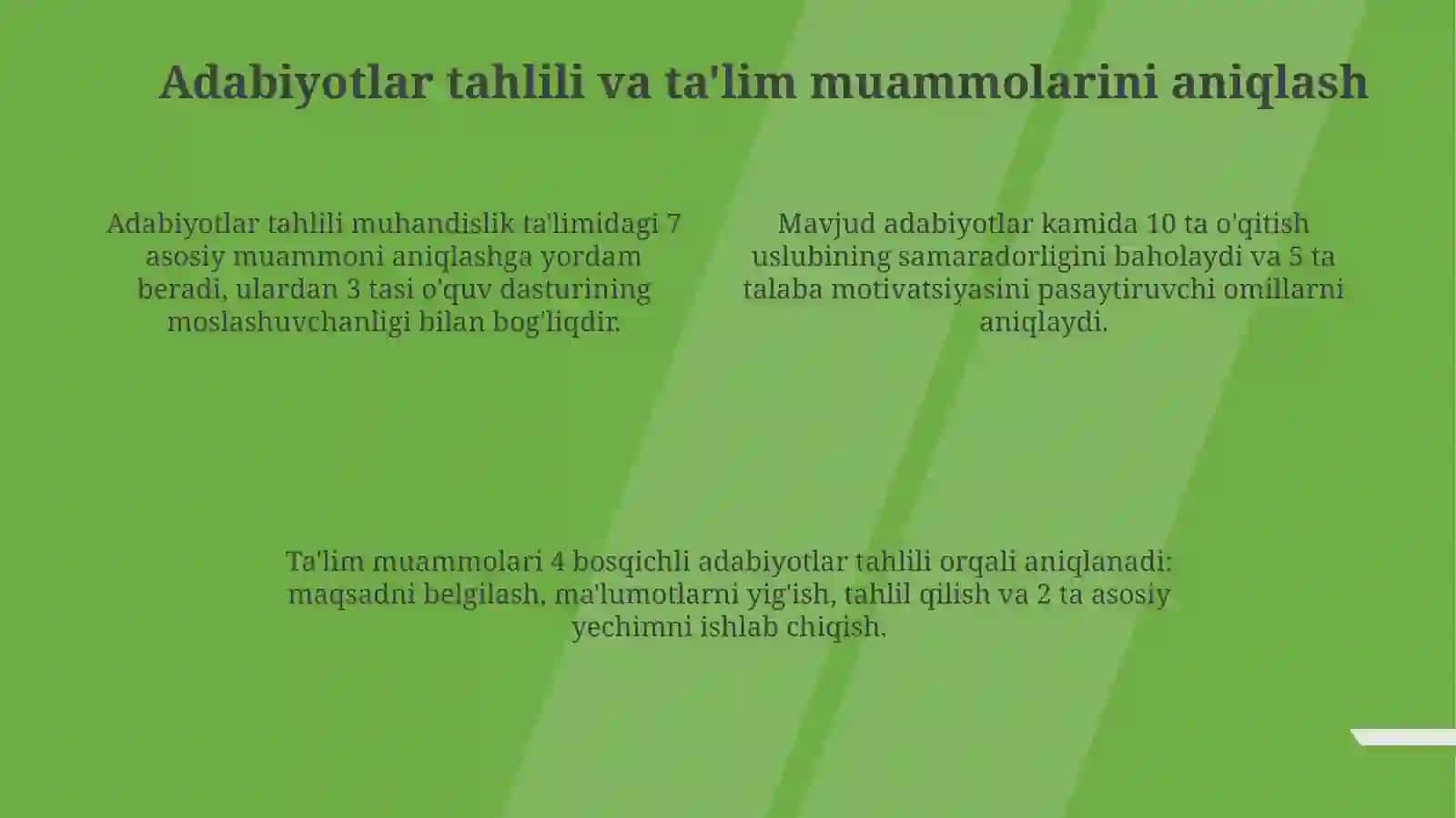 Muhandislik ta’limida qaror algoritmiga asoslangan metodik yondashuv 4
