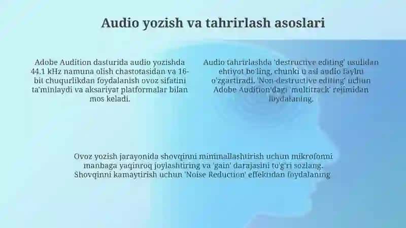 Adobe Audition dasturi yordamida ovozlarni sozlash 4