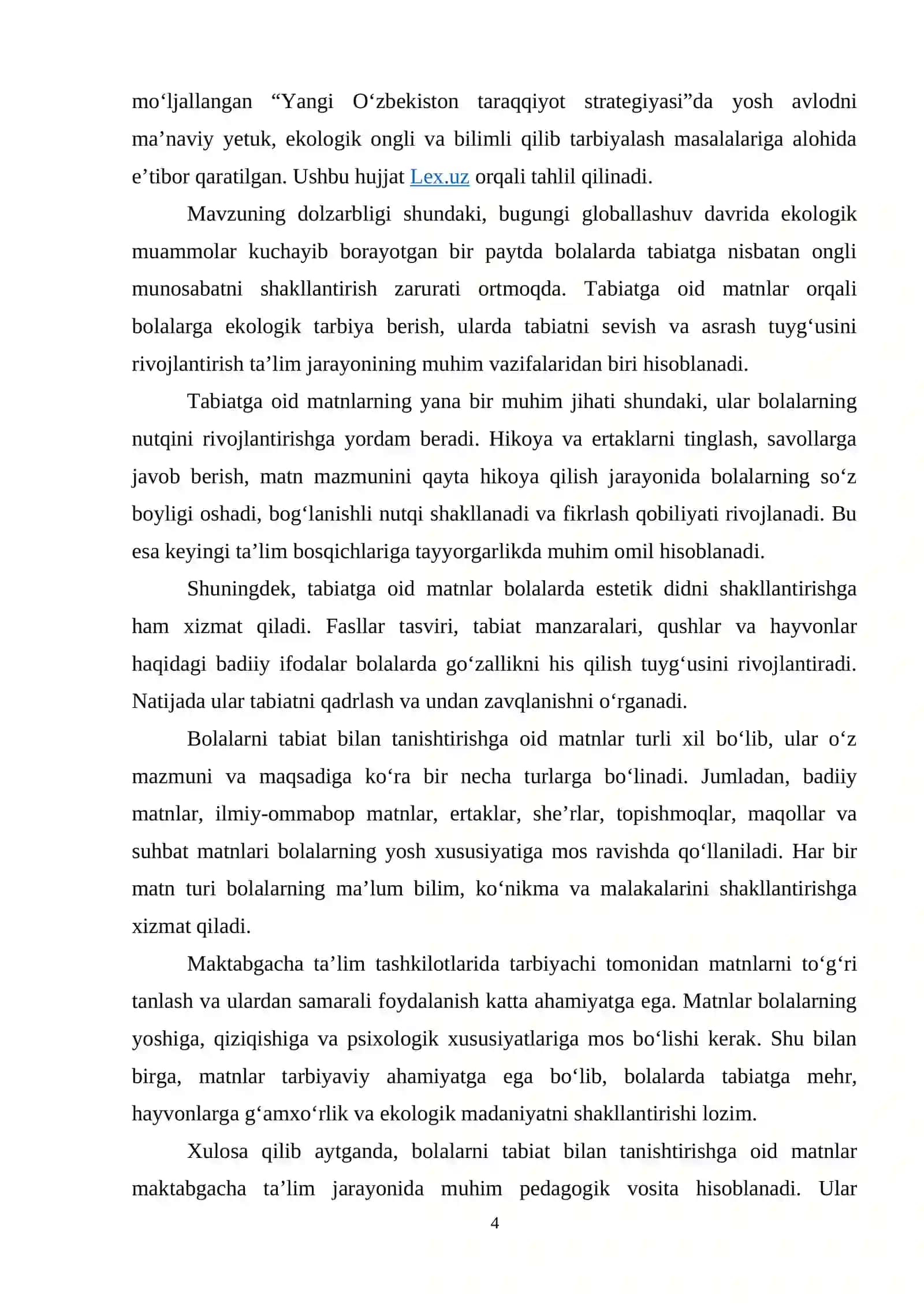 Bolalarni tabiat bilan tanishtirishga oid matnlar va ularning turlari 4