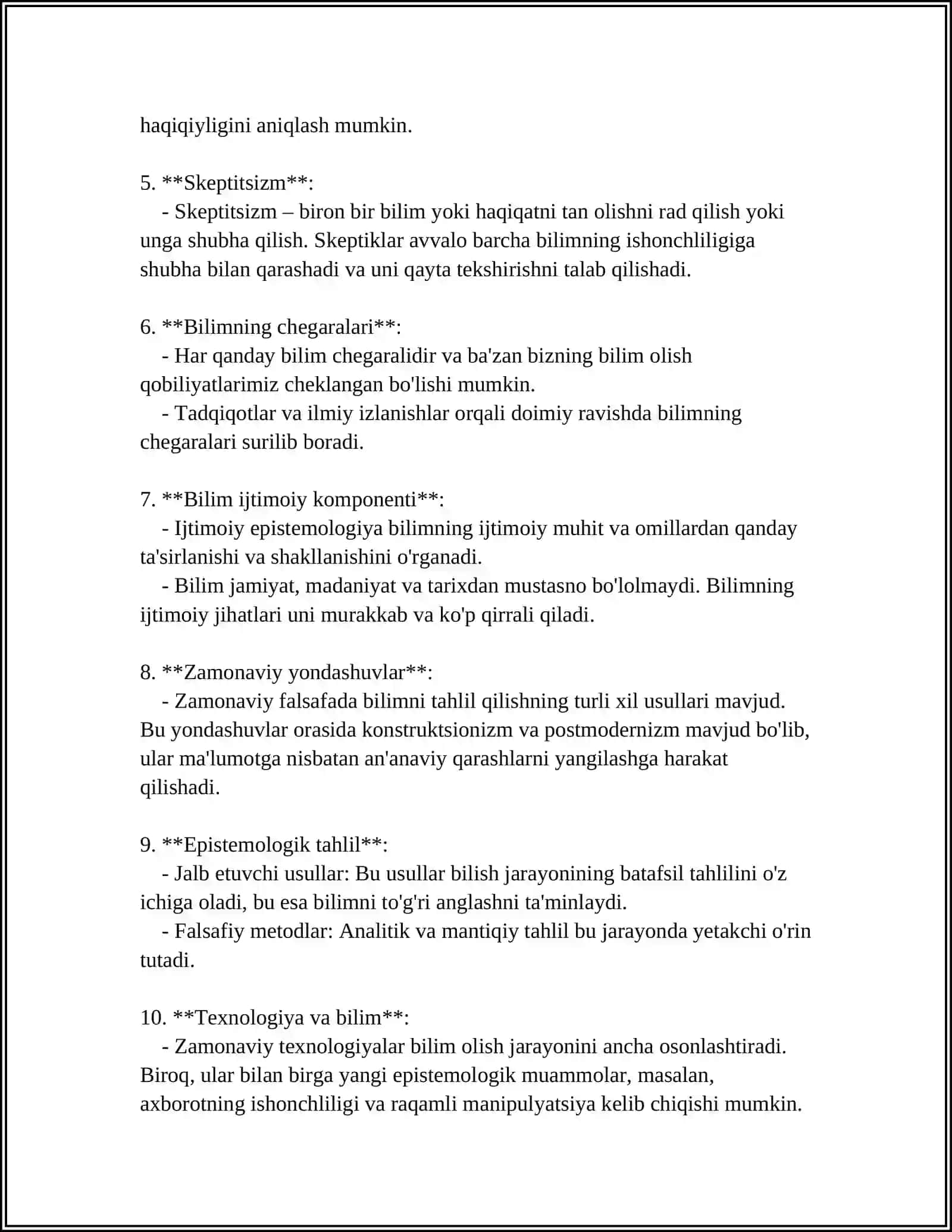 BILISH FALSAFASI 4