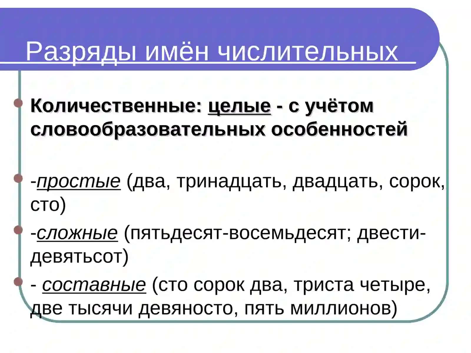 Имя числительное. Лекция-презентация 4
