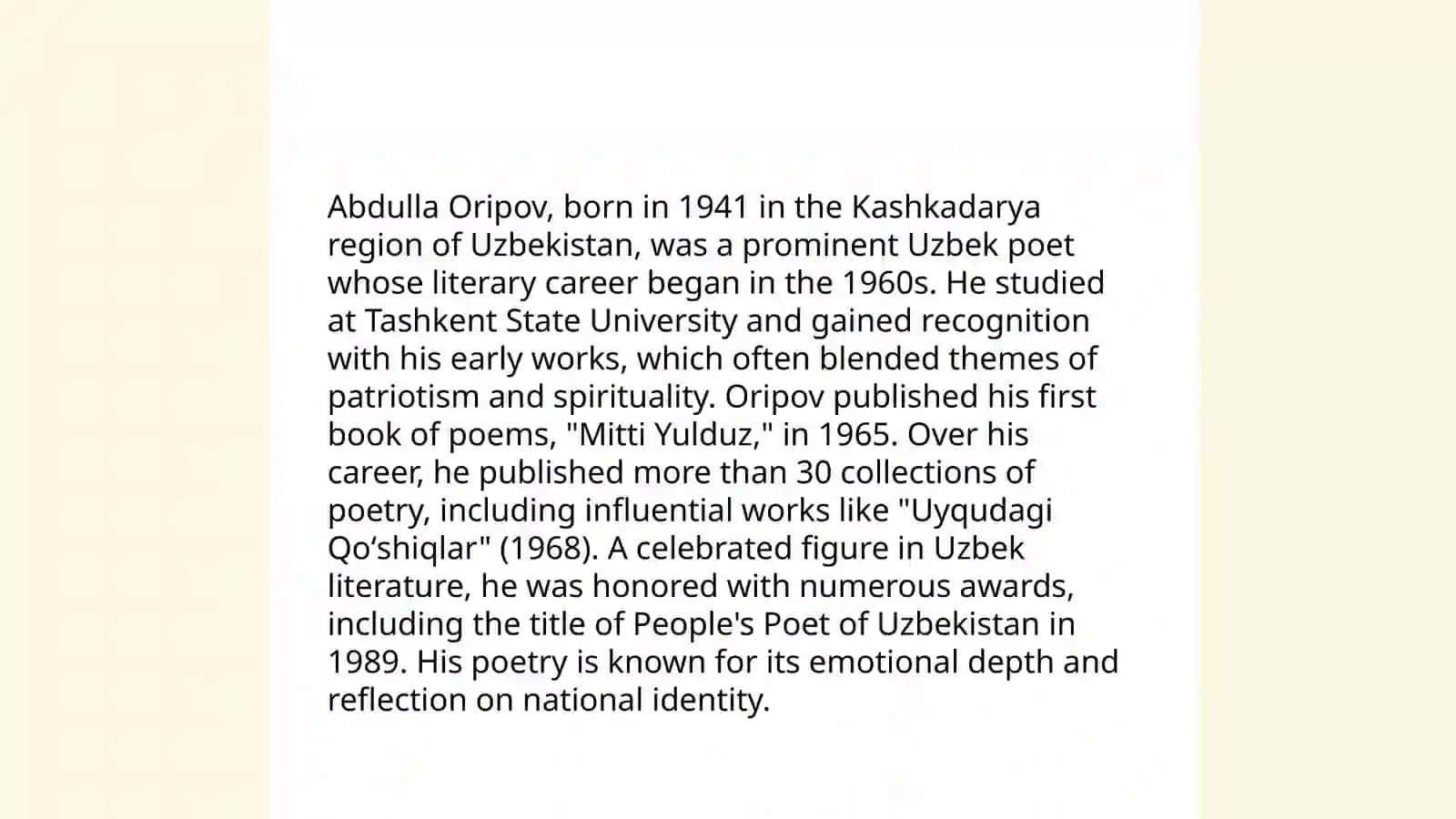 Abdulla Oripov hayoti va ijodi 4