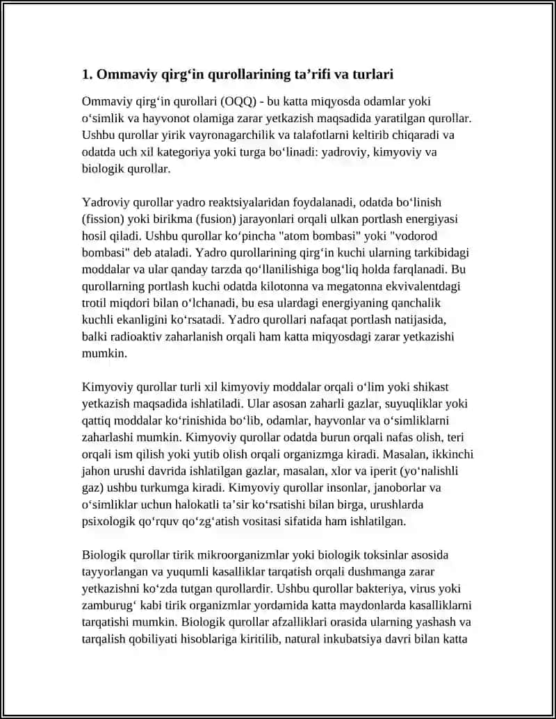Ommaviy Qirgʻin Qurollari 4