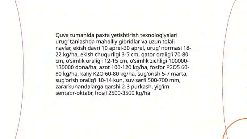 Quva tumani Qishloq xo'jaligi 4
