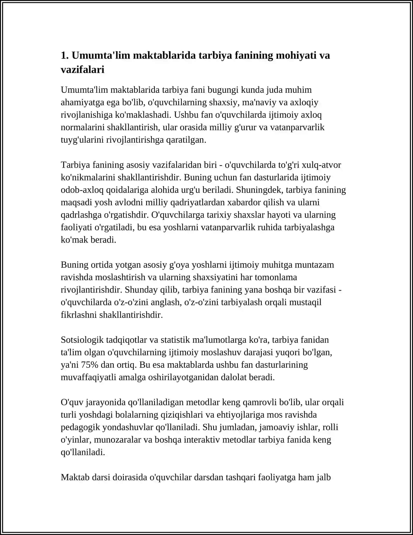 UMUMTA'LIM MAKTABLARIDA TARBIYA FANINI O'QITISH METODIKASI 4