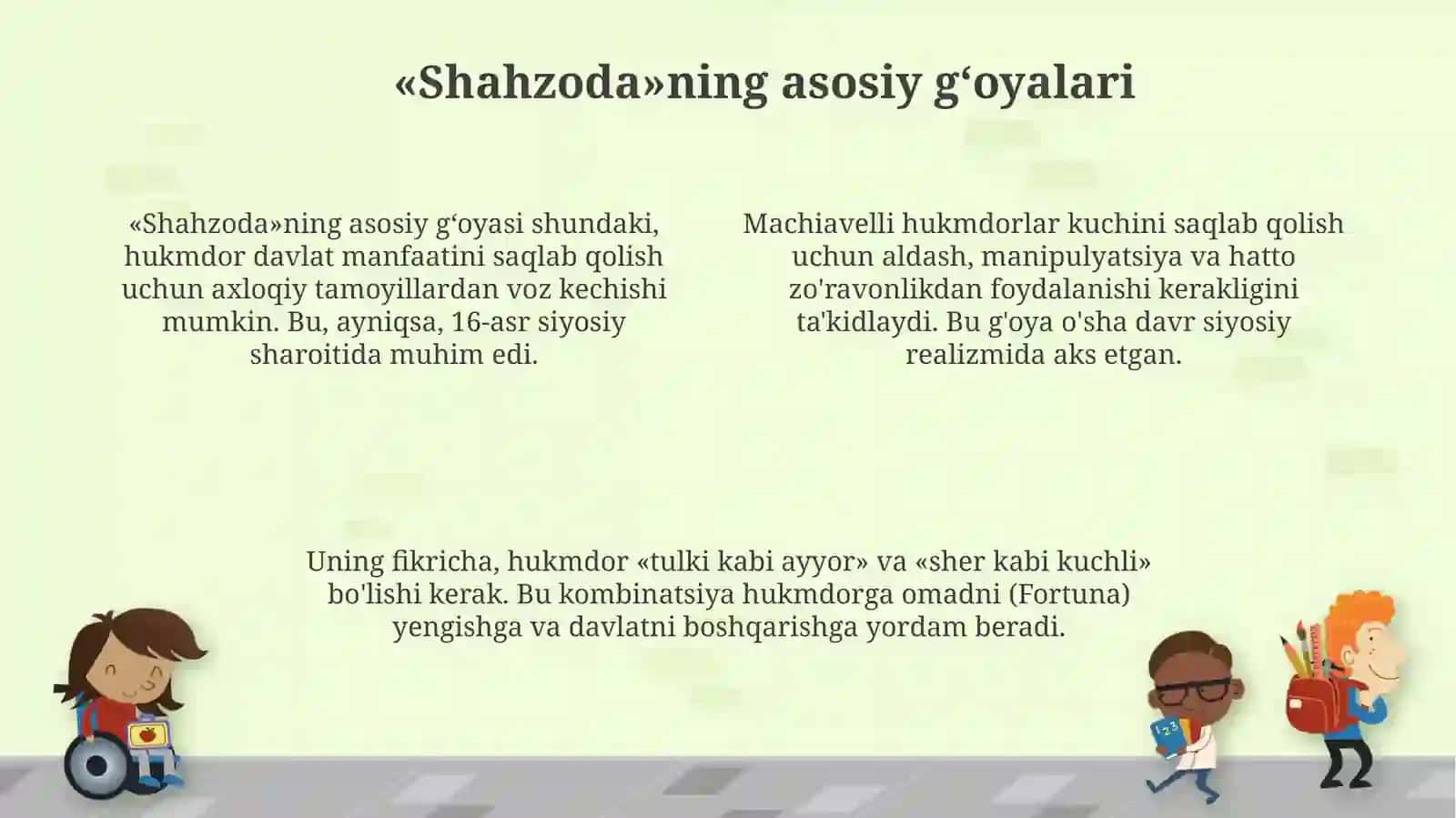 Makiavellining “Xukmdor” asari bo`yicha taqdimot tayyorlash 4