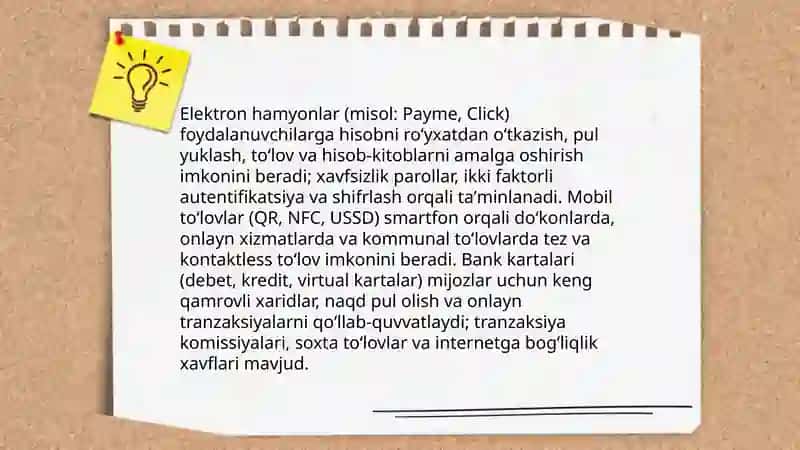 Elektron pullar va ulardan foydalanish imkoniyatlari 4