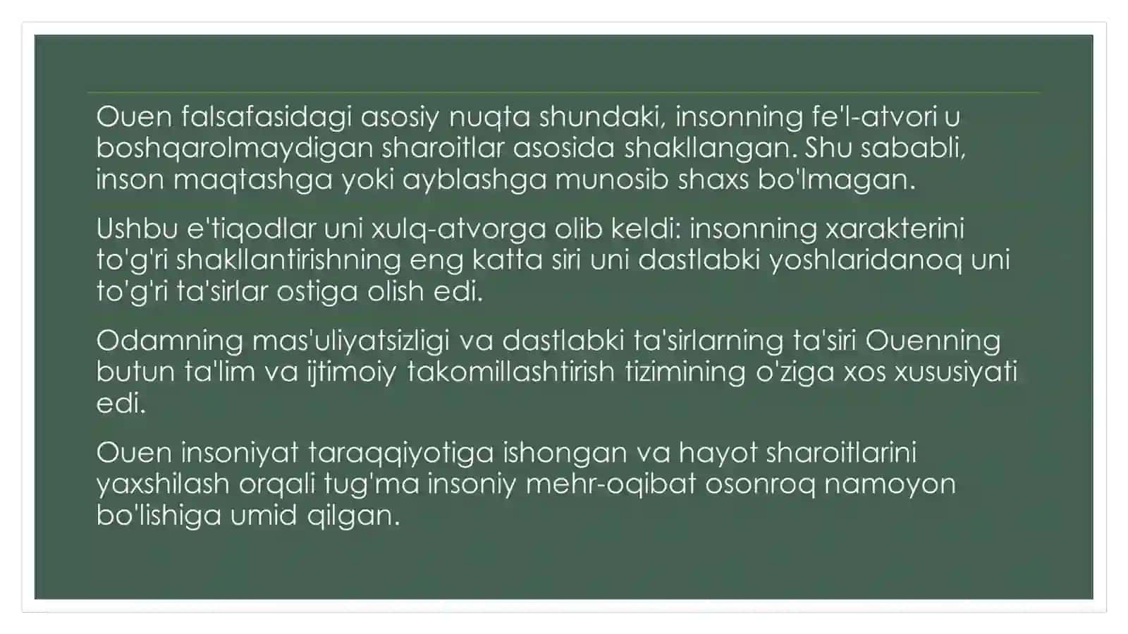 ROBERT OUENNING IJODIY FAOLIYATI 4
