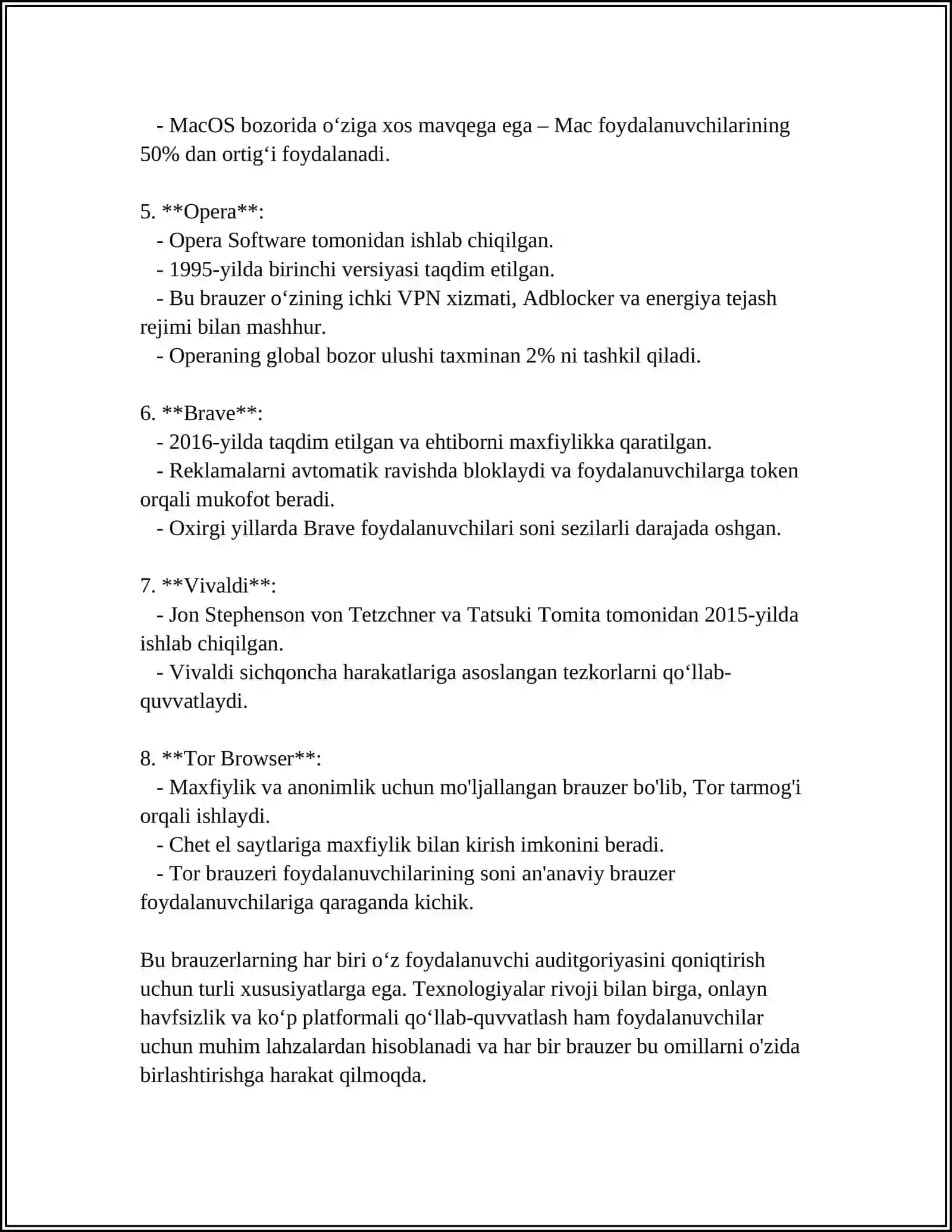 DASTURLAR TA'MINOTI (BRAUZERLAR) 4