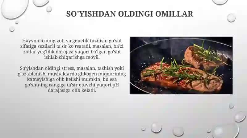 Go’shtning sifatiga ta'sir etuvchi omillar 4