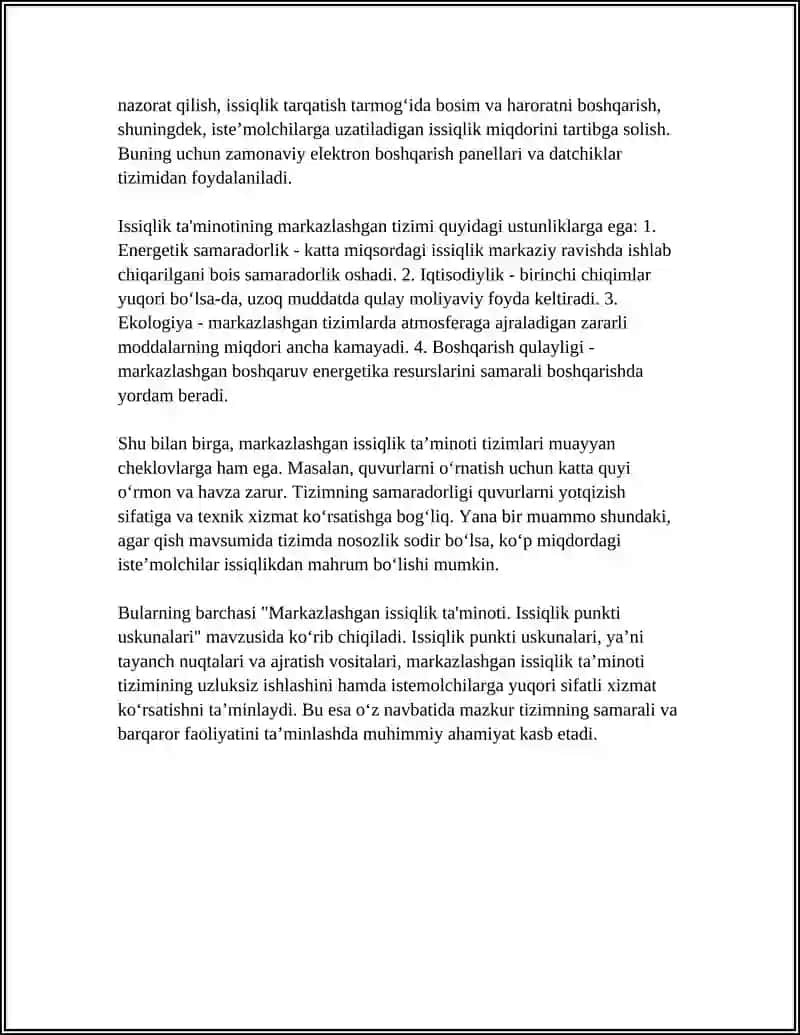 MARKAZLASHGAN ISSIQLIK TA'MINOTI 4