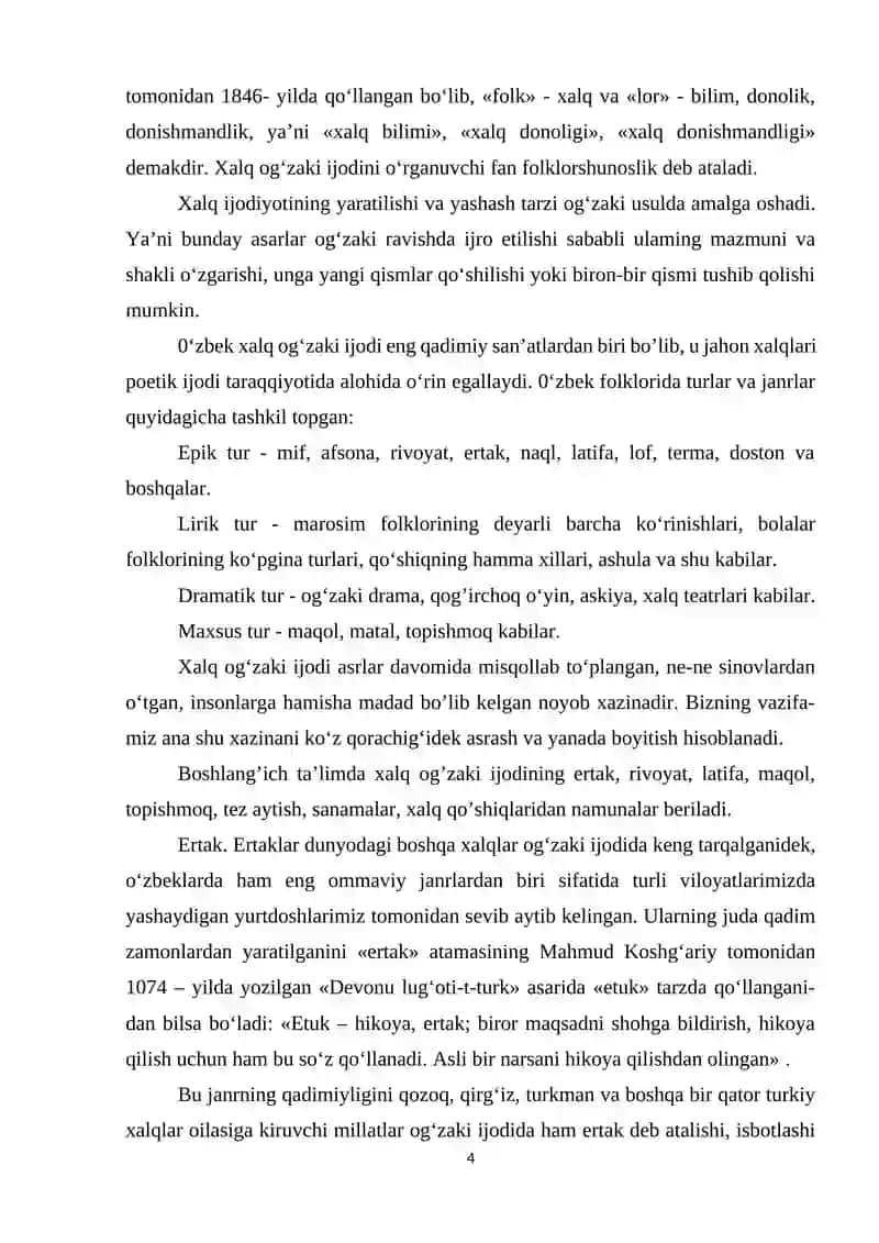 Xalq og‘zaki ijodi janrlar 4