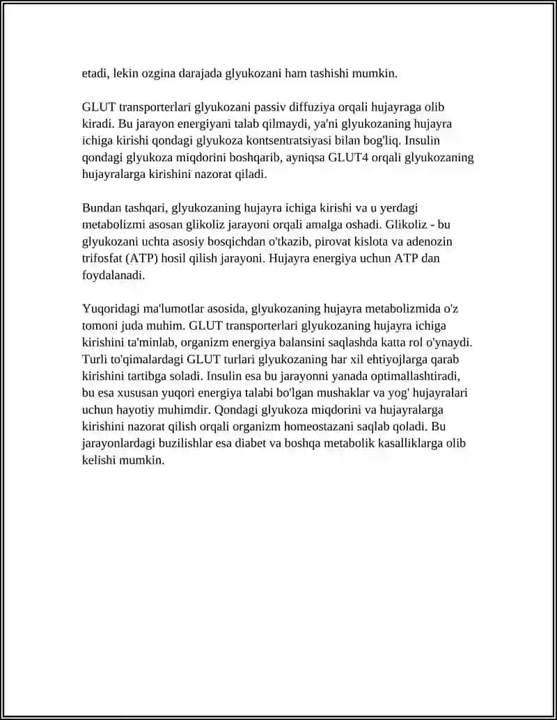 GLUKOZANING HUJAYRA METOBALIZMIDA OʻRNI 4
