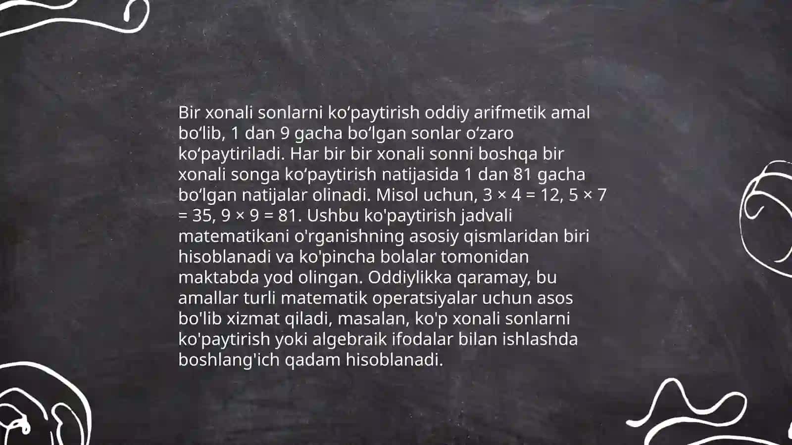 Koʻpaytirishning asosiy qoidalari 4