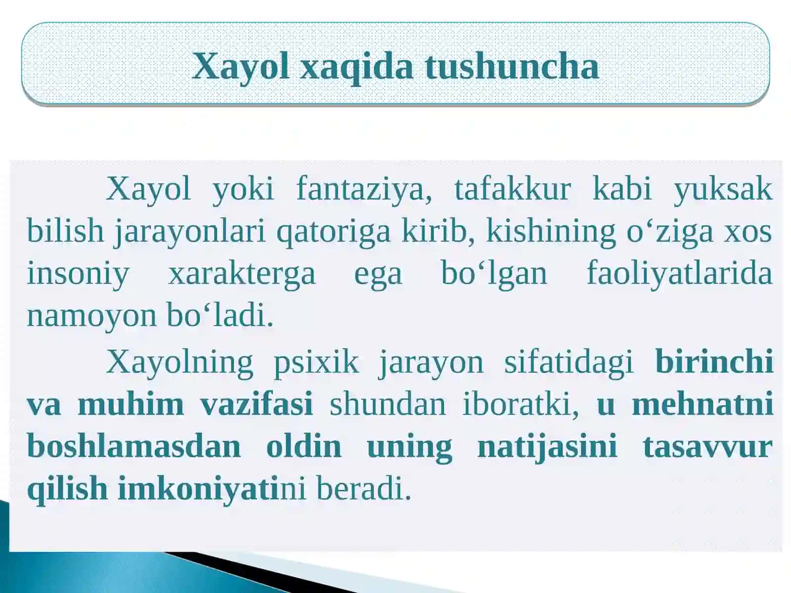 Xayol-psixik jarayon sifatida 4