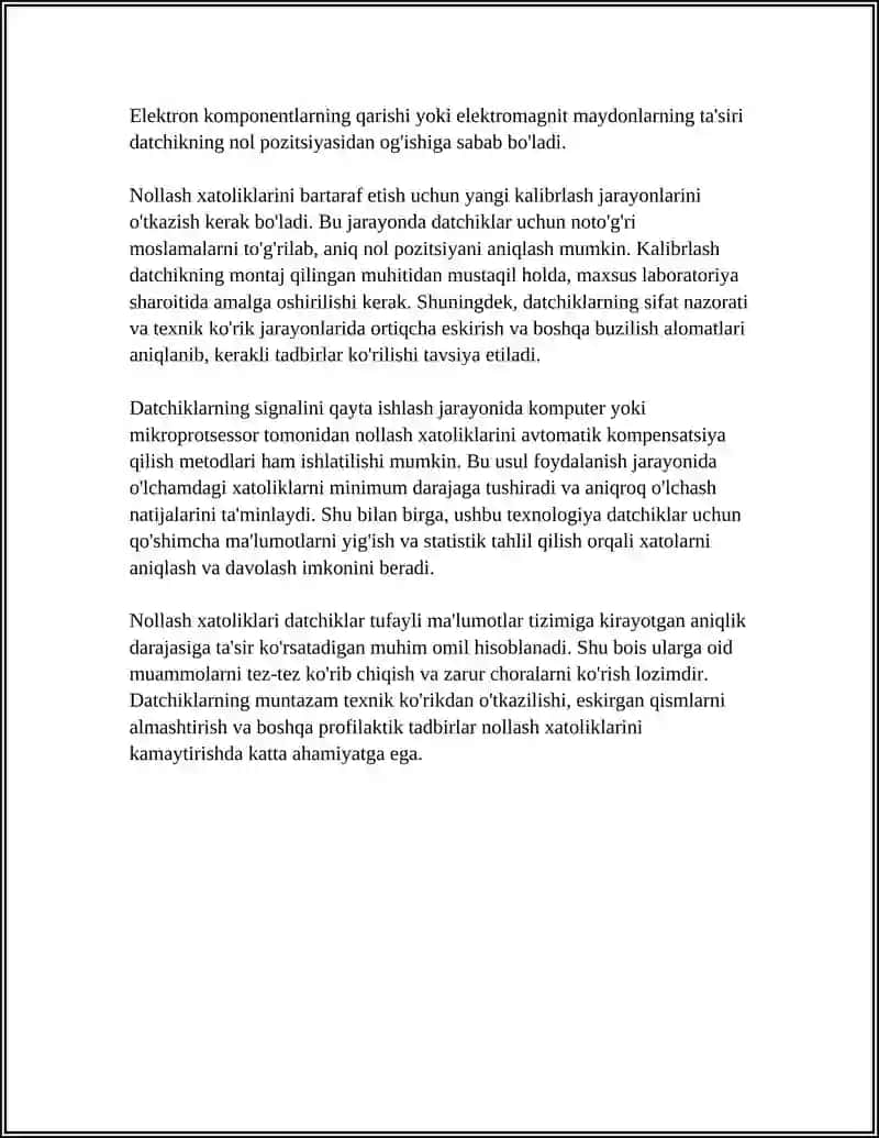 DATCHIKLAR TAVSIFLANISH XATOLIKLARI 4