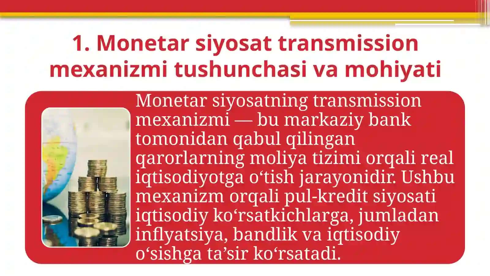 Monetar siyosatning transmission mexanizmi 4