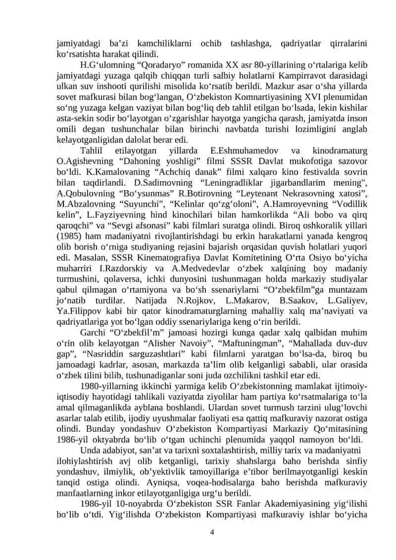 MUSTAQILLIKKA ERISHISH ARAFASIDA O‘ZBEKISTONDAGI IJTIMOIY-SIYOSIY JARAYONLAR 4
