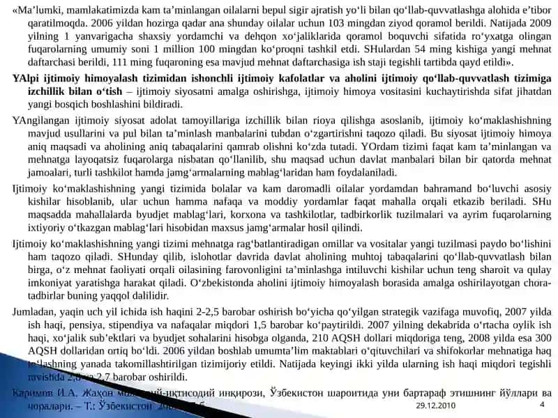 Iqtisodiy islohotlar 4