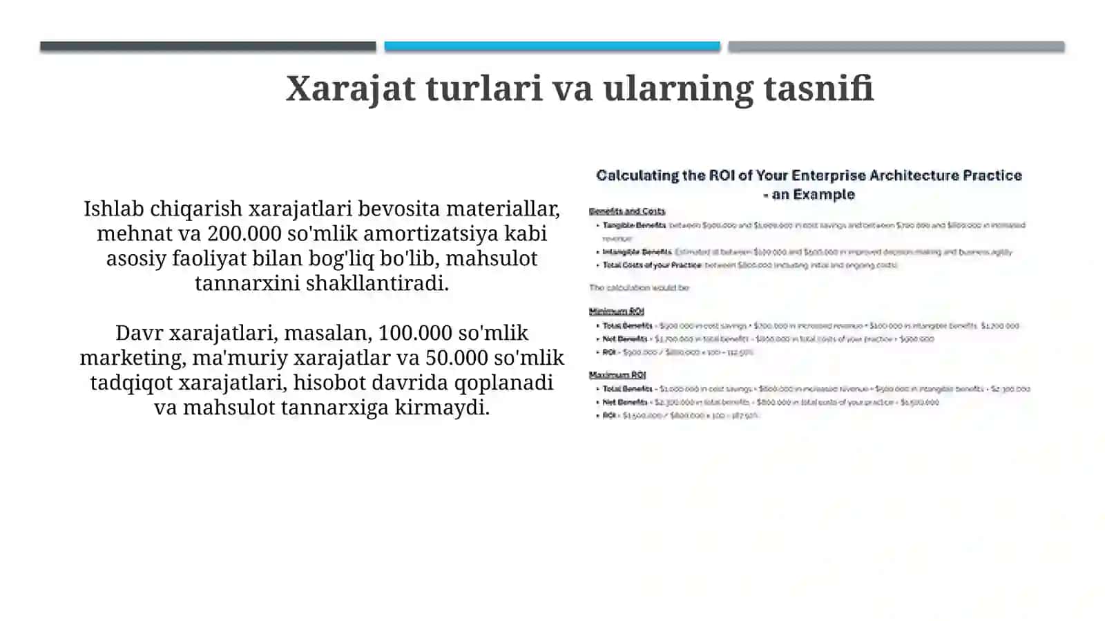 Korxona xarajatlari va daromadlari tahlili 4