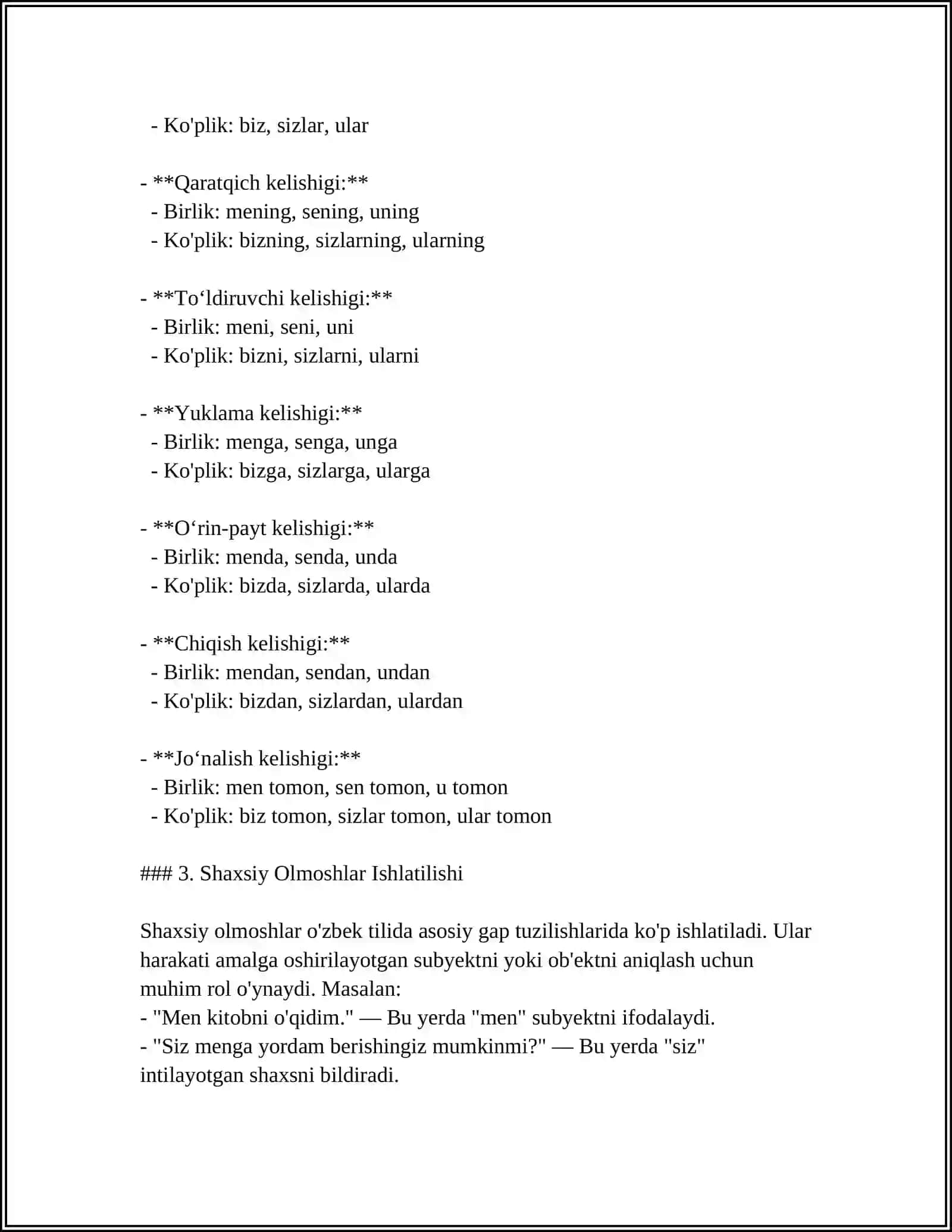 PERSONAL AND POSSESSIVE PRONOUNS 4