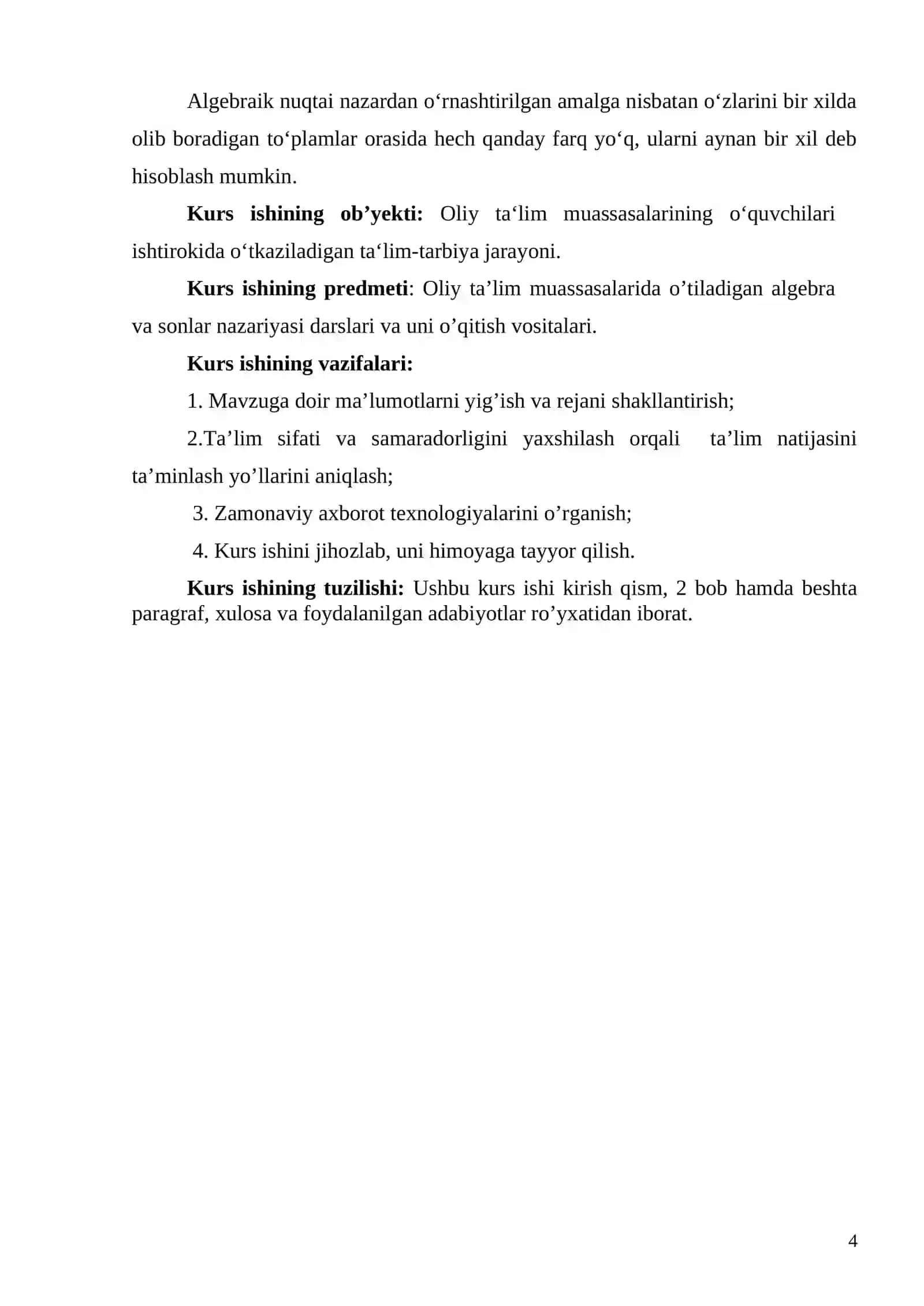 Algebra va algebraik sistemalar 4