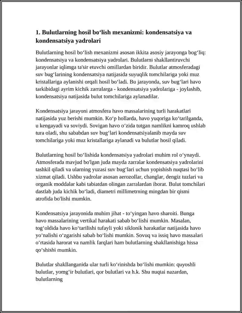 Bulutlarning hosil boʻlishi 4