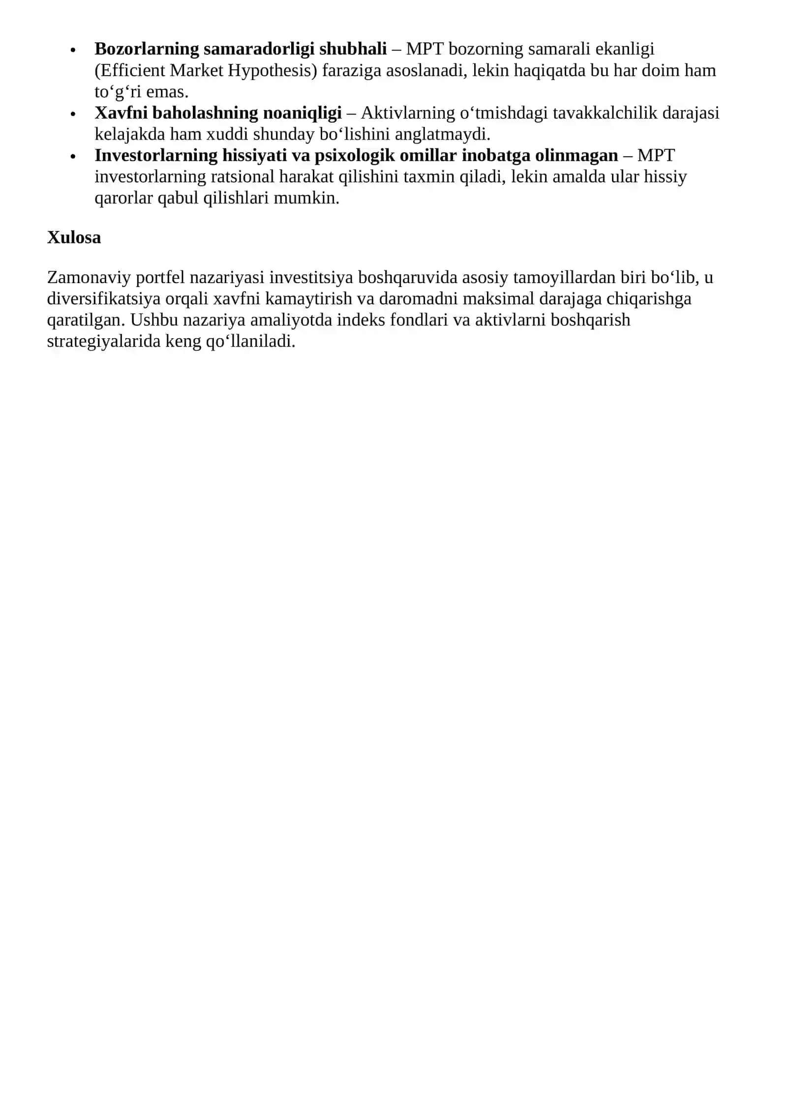 Portfel boshqarish va aktivlarni diversifikatsiya qilish 4