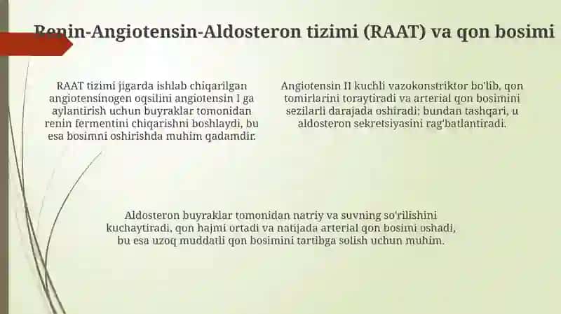 Arterial bosimning boshqariluvida buyraklarning roli 4