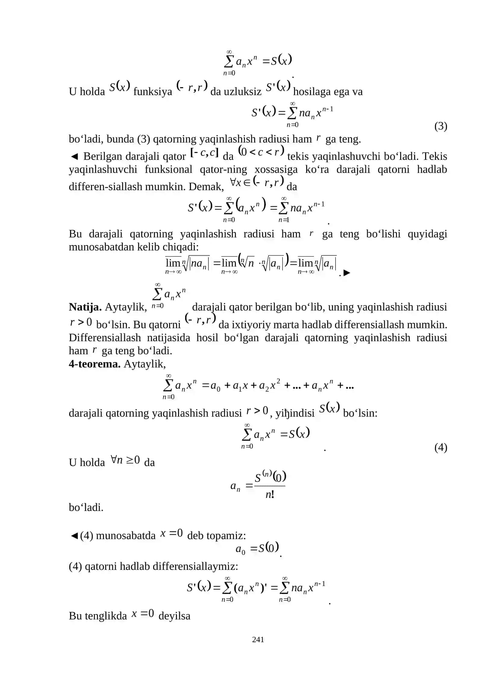 Matematik Analiz 4