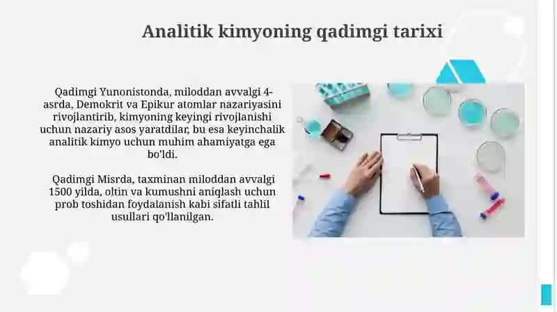 Analitik kimyo fani va uning rivojlanish tarixi 4