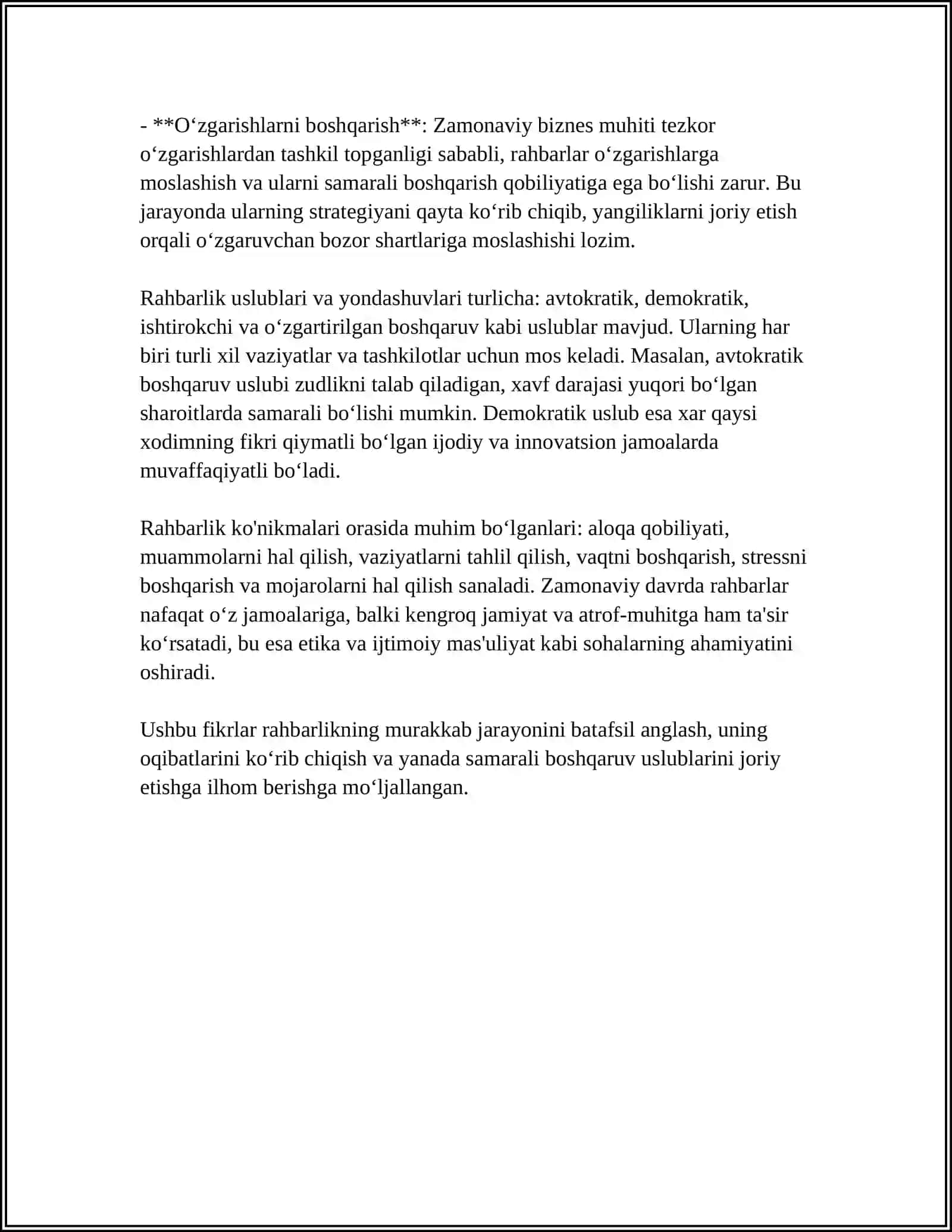 RAHBARLIK VA BOSHQARUV USLUBLARI 4