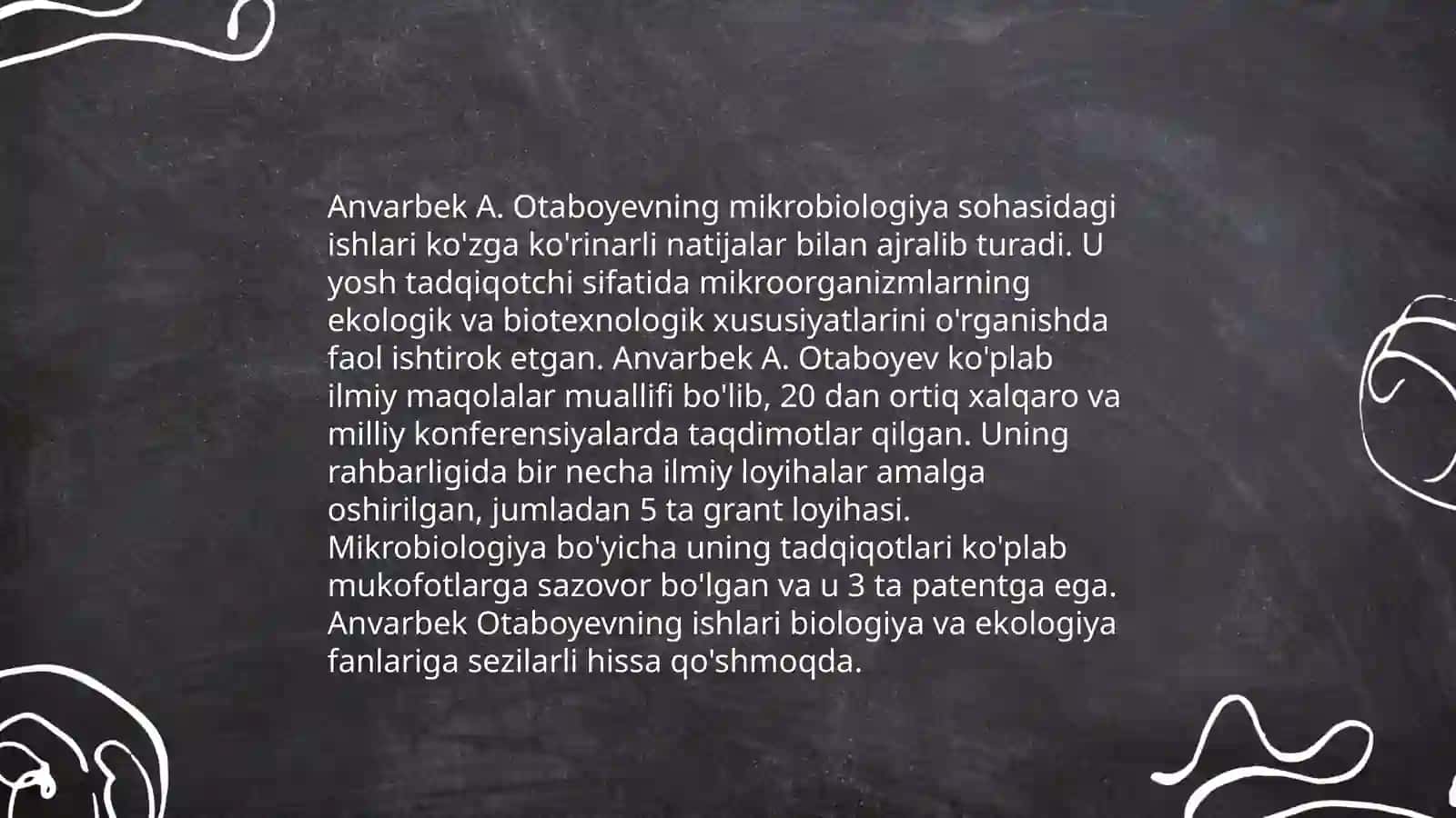 Mikrobiologiya Visrusalogiya va Immunologiya sohalariga hissa qoʻshgan oʻzbek olimlari 4