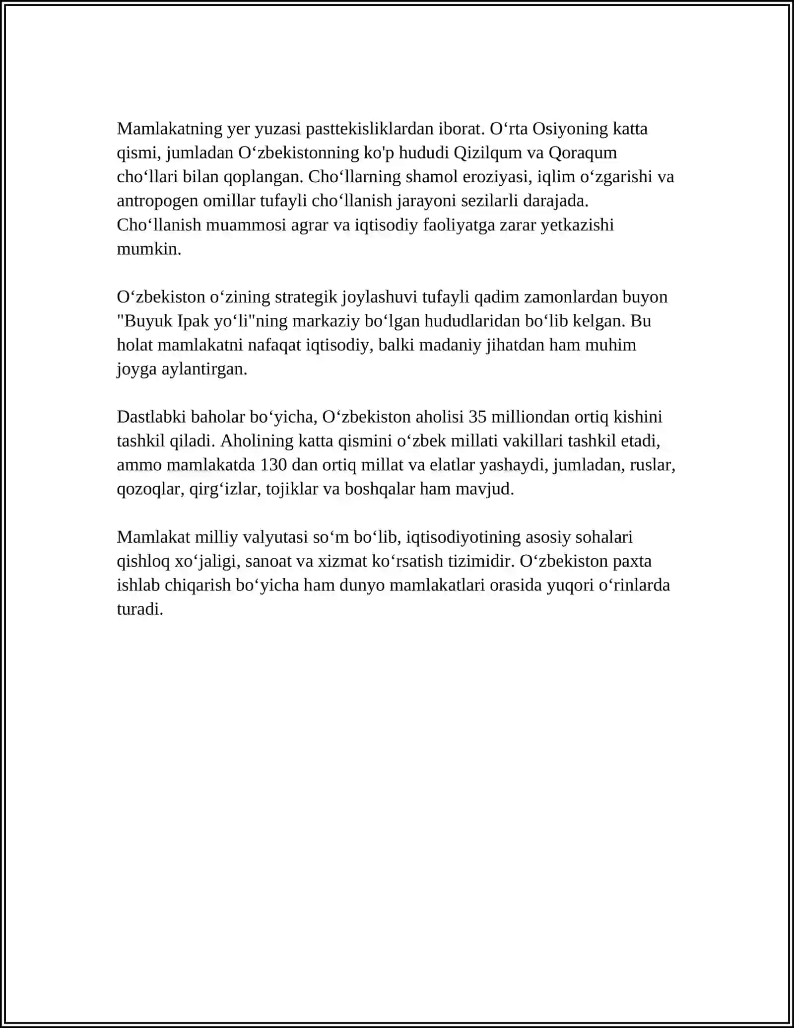 O'ZBEKISTON MODULI VA UNING XUSUSIYATLARI 4