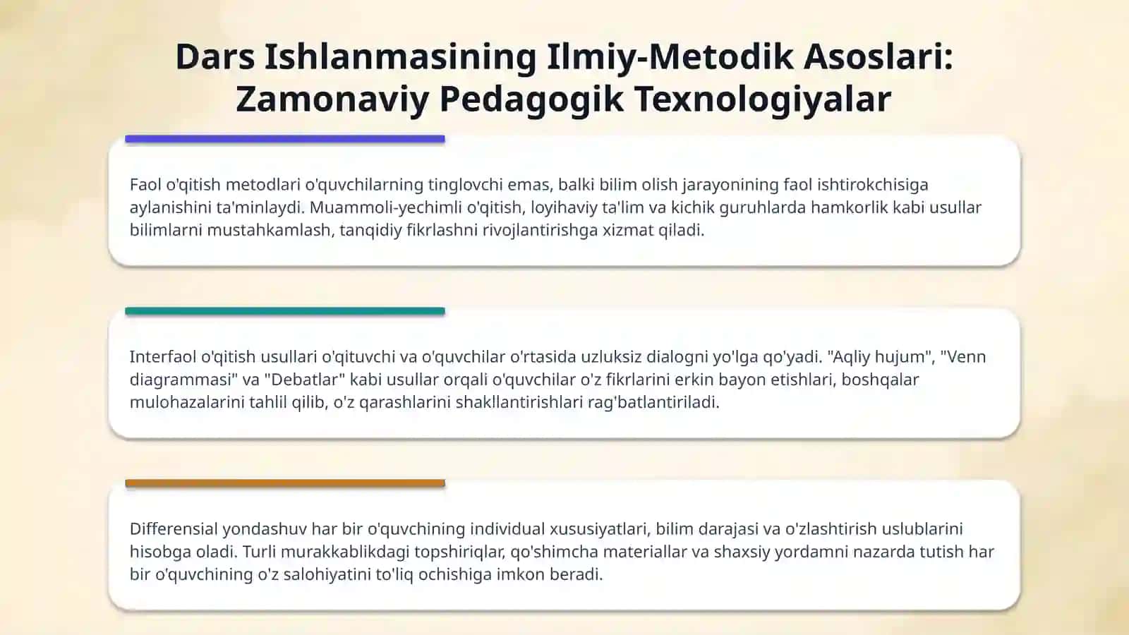 Dars ishlanmasi va taqdimot silaydlari tayyorlash 4