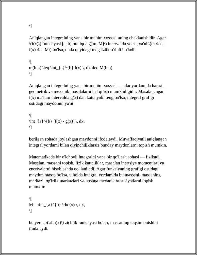 IKKI VA UCH O‘LCHOVLI INTEGRALNI HISOBLASH 4