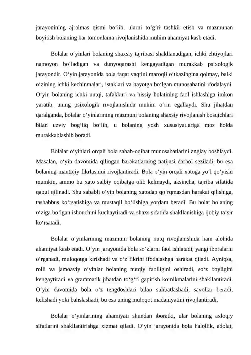 Bolalar o’yinlarining turkumlari 4
