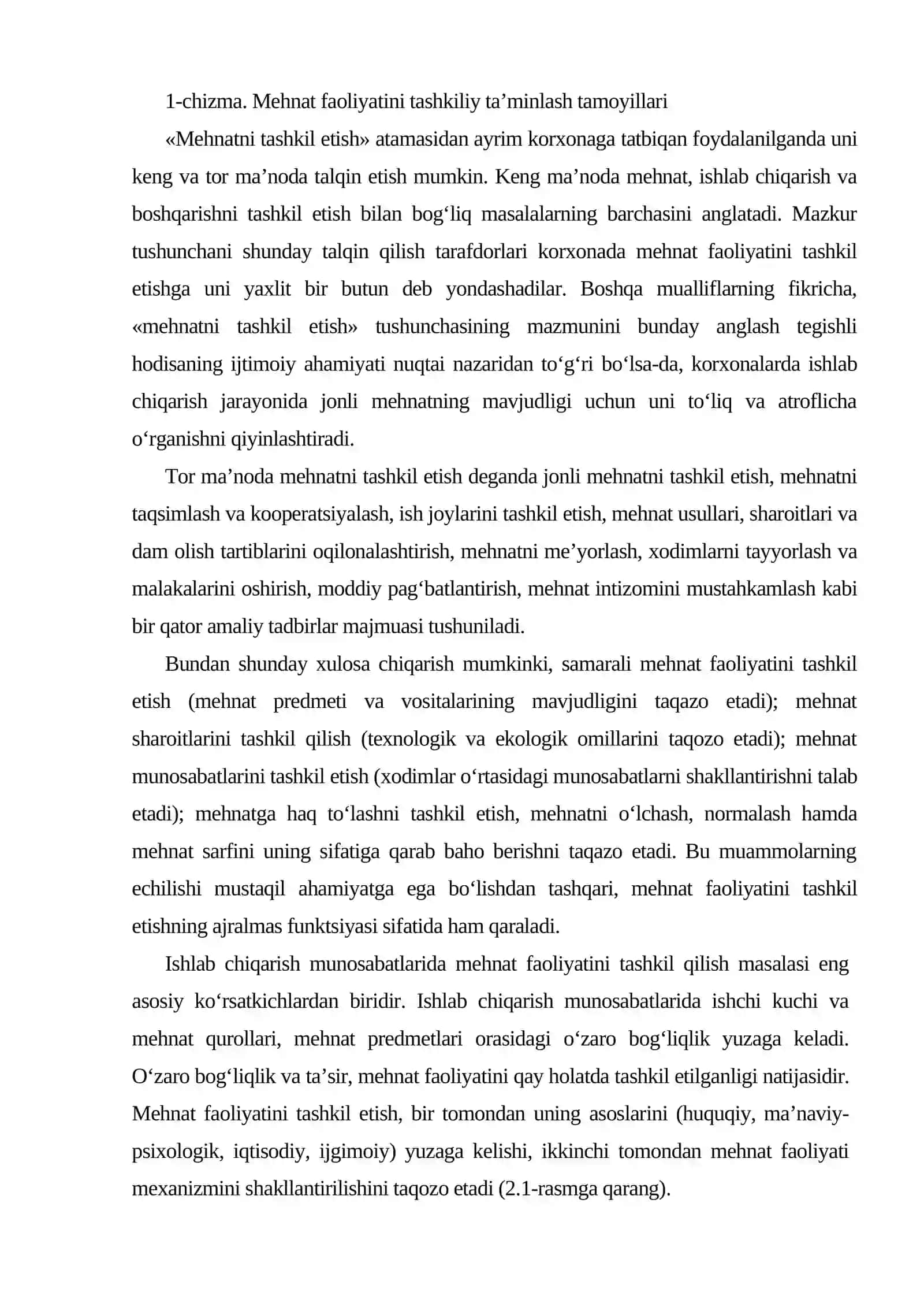 Mehnat faoliyatini tashkil etish 4