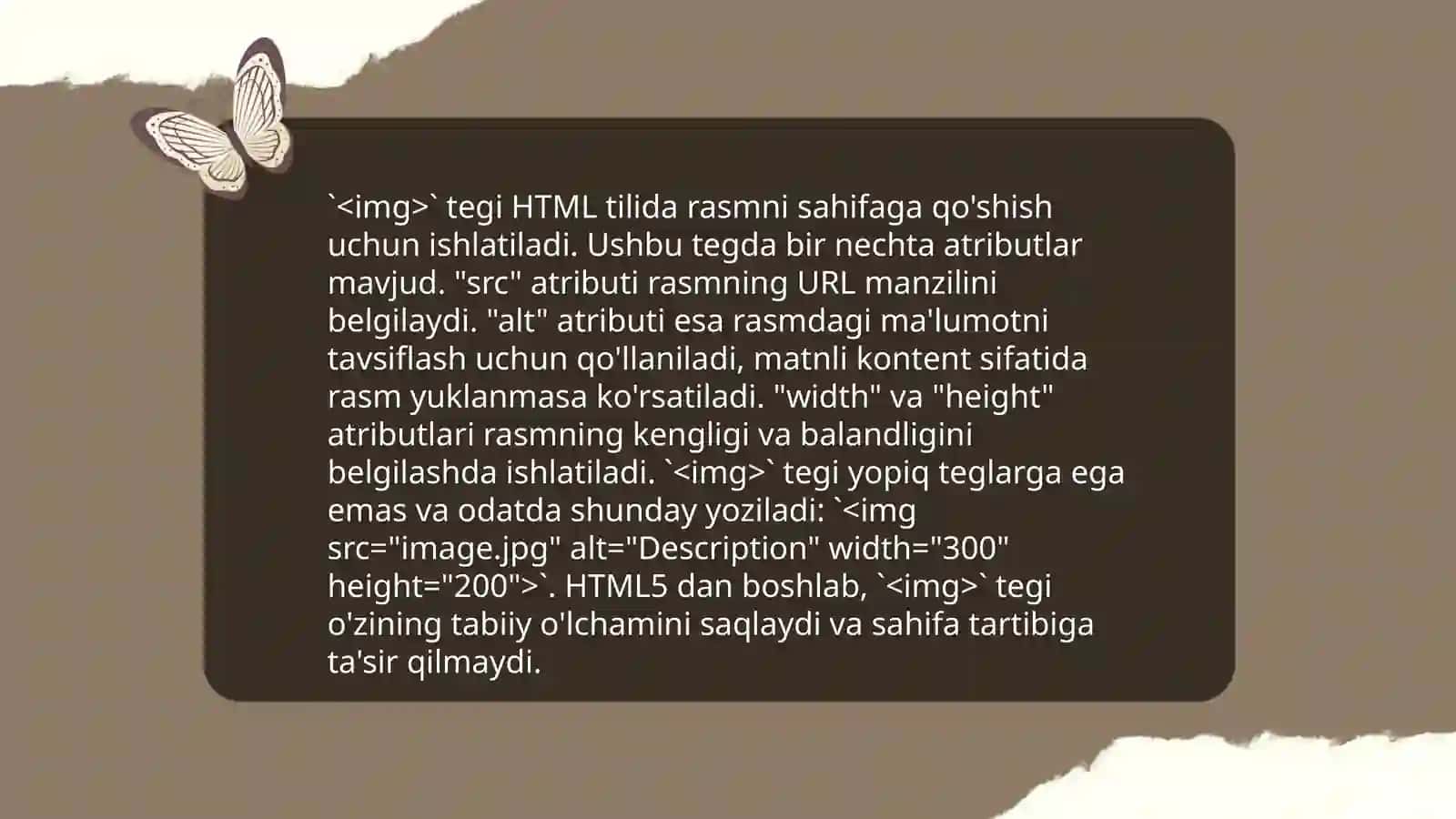 HTML tilida rasmlar hosil qilish teglari 4
