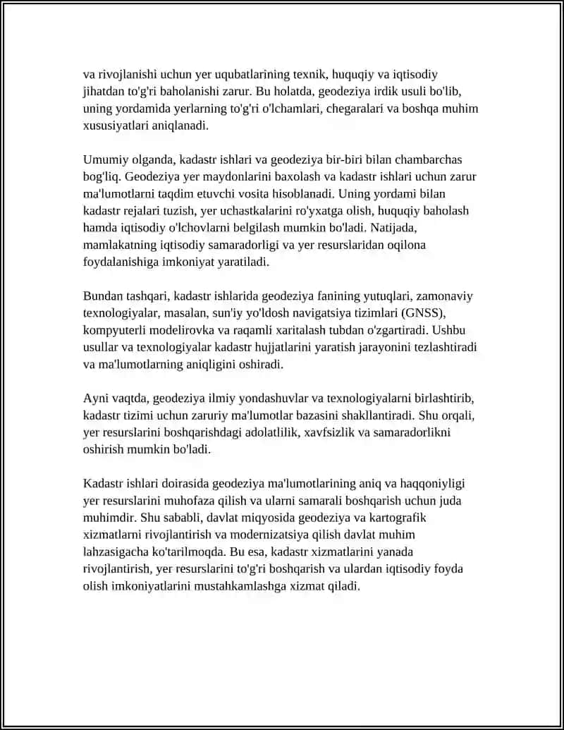 KADASTR ISHLARIDA GEODEZIYANING AXAMYATI 4