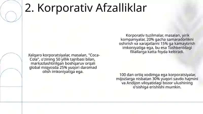 Koorporatsiyalar ustunliklari 4