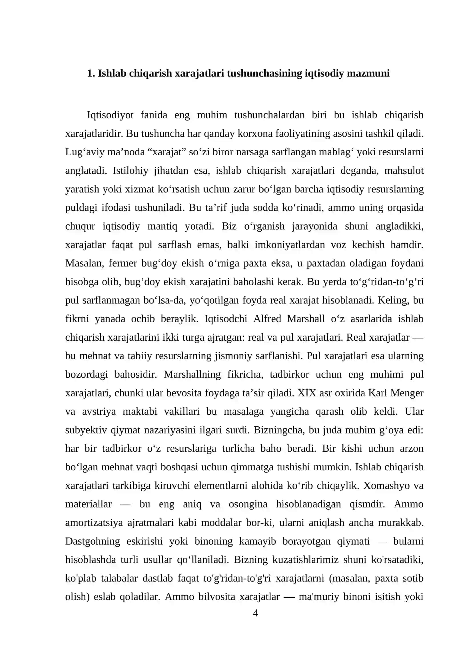 Ishlab chiqarish xarajatlarining mohiyati va turlari 4