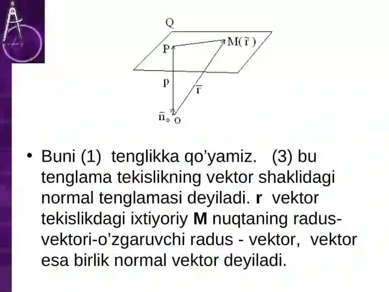 FAZODA TO`G`RI CHIZIQ TENGLAMALARI 4
