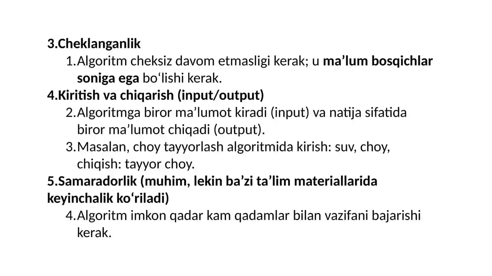 Algoritmlar nazariyasiga kirish.Algoritmasoslari 4